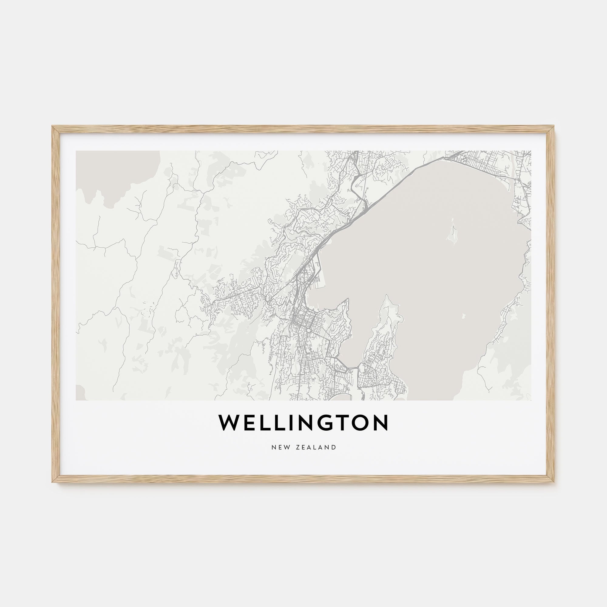 Wellington Map Landscape Poster