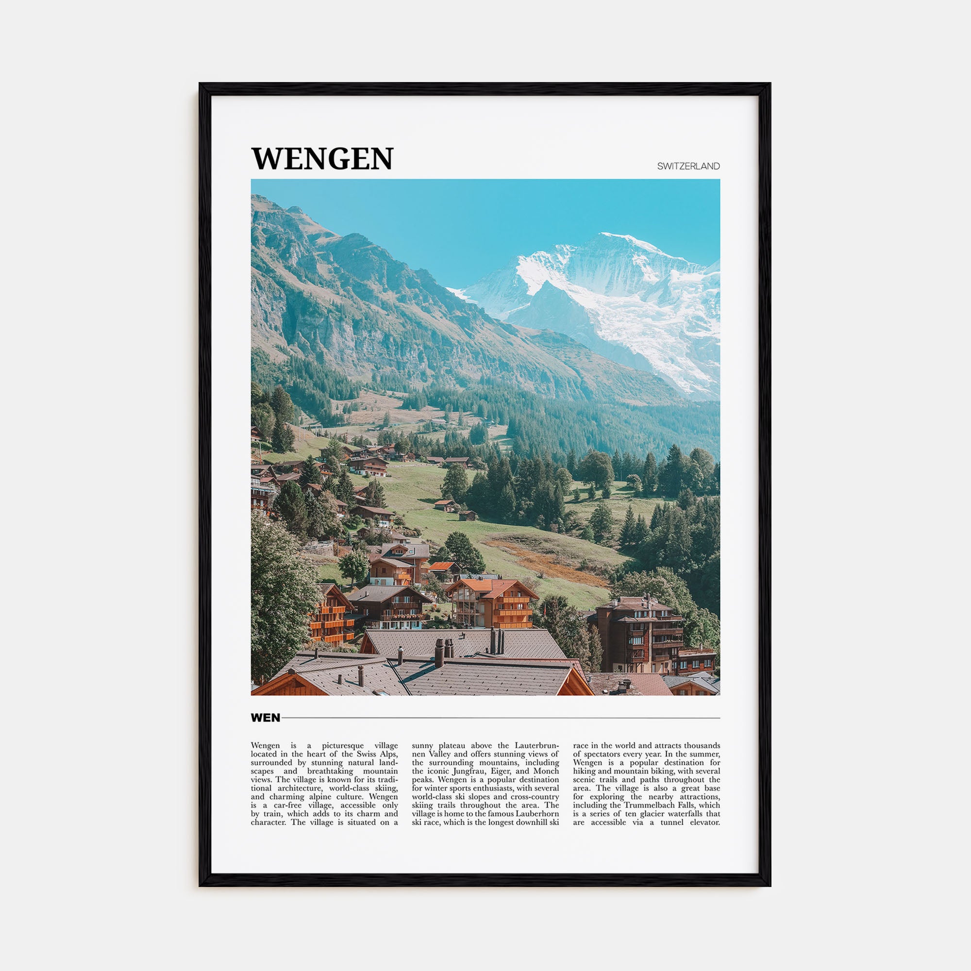 Wengen Travel Color Poster