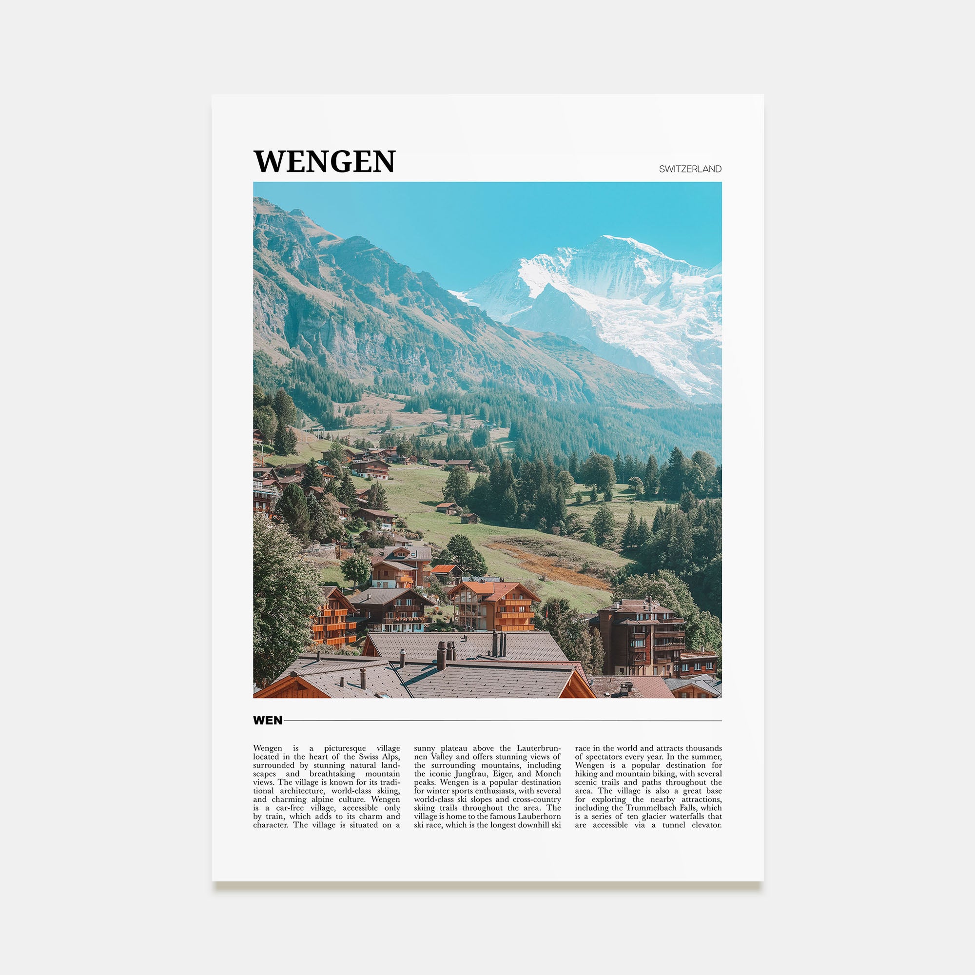 Wengen Travel Color Poster