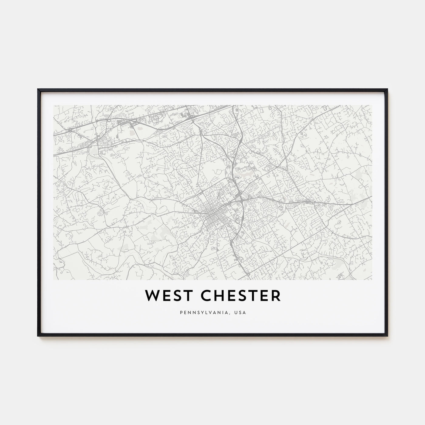 West Chester Map Landscape Poster