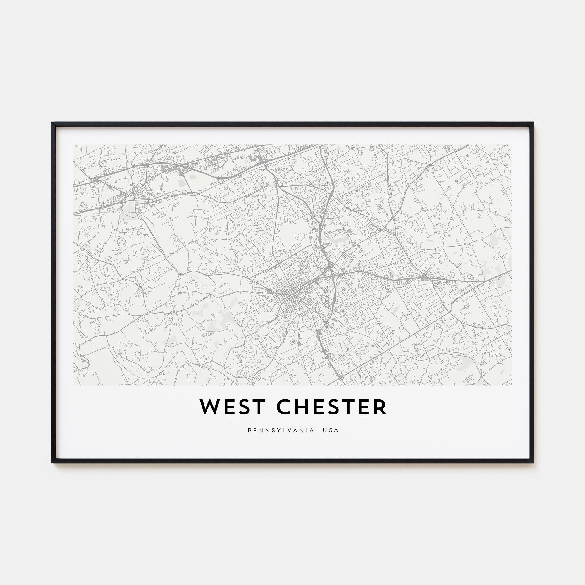 West Chester Map Landscape Poster