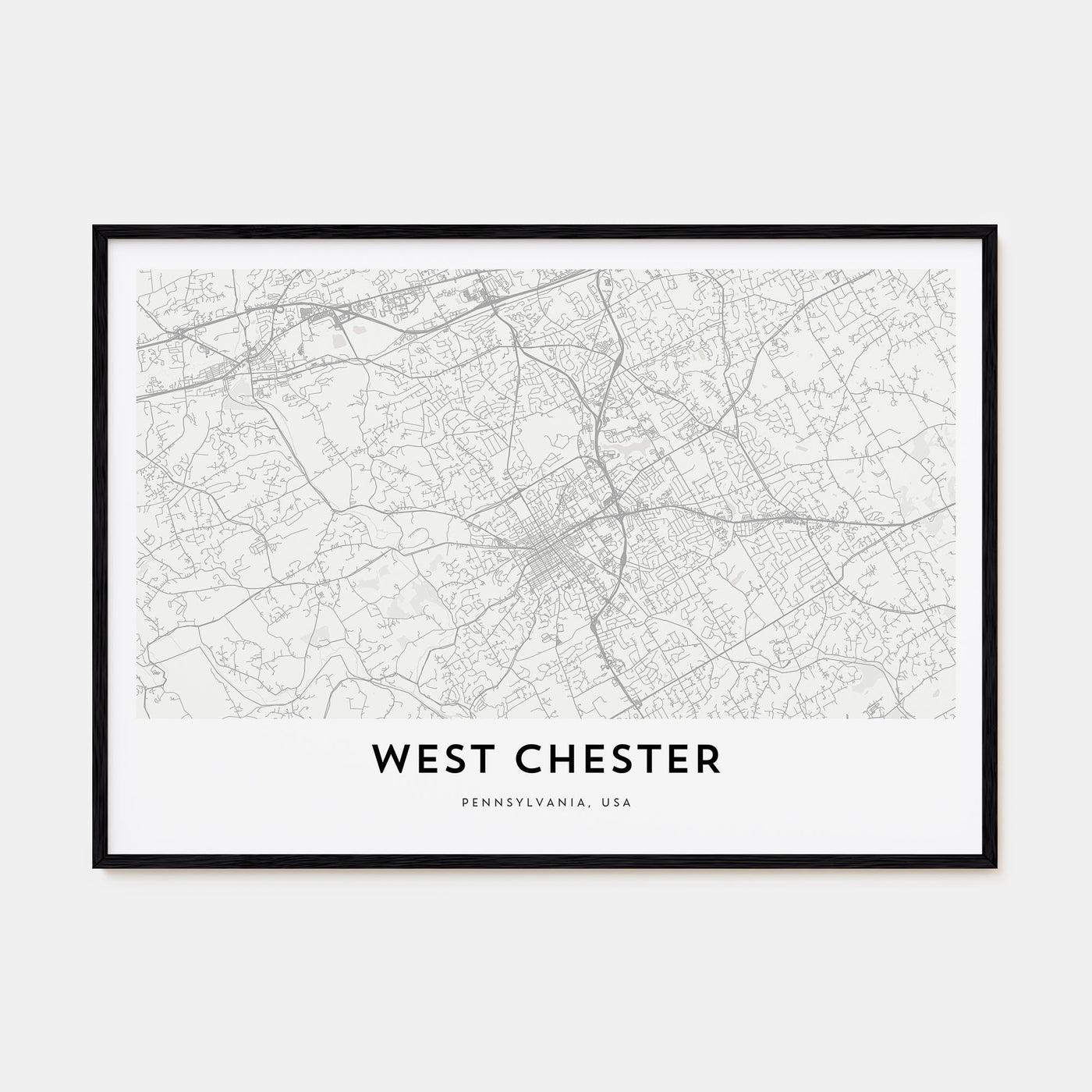 West Chester Map Landscape Poster