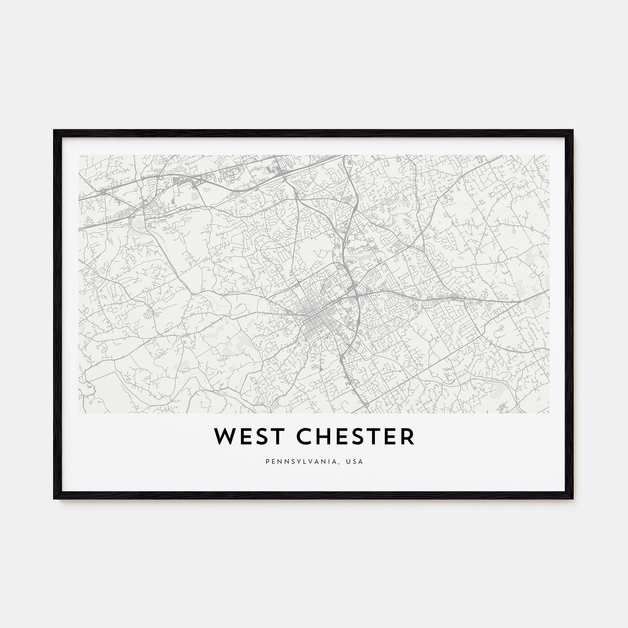West Chester Map Landscape Poster