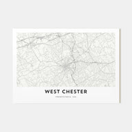 West Chester Map Landscape Poster