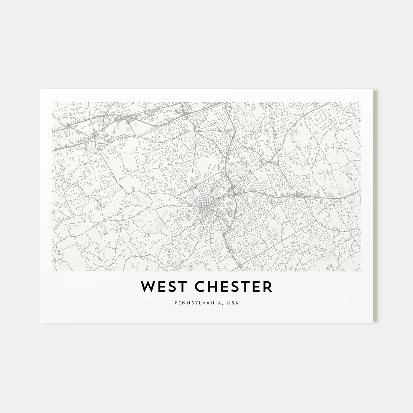West Chester Map Landscape Poster