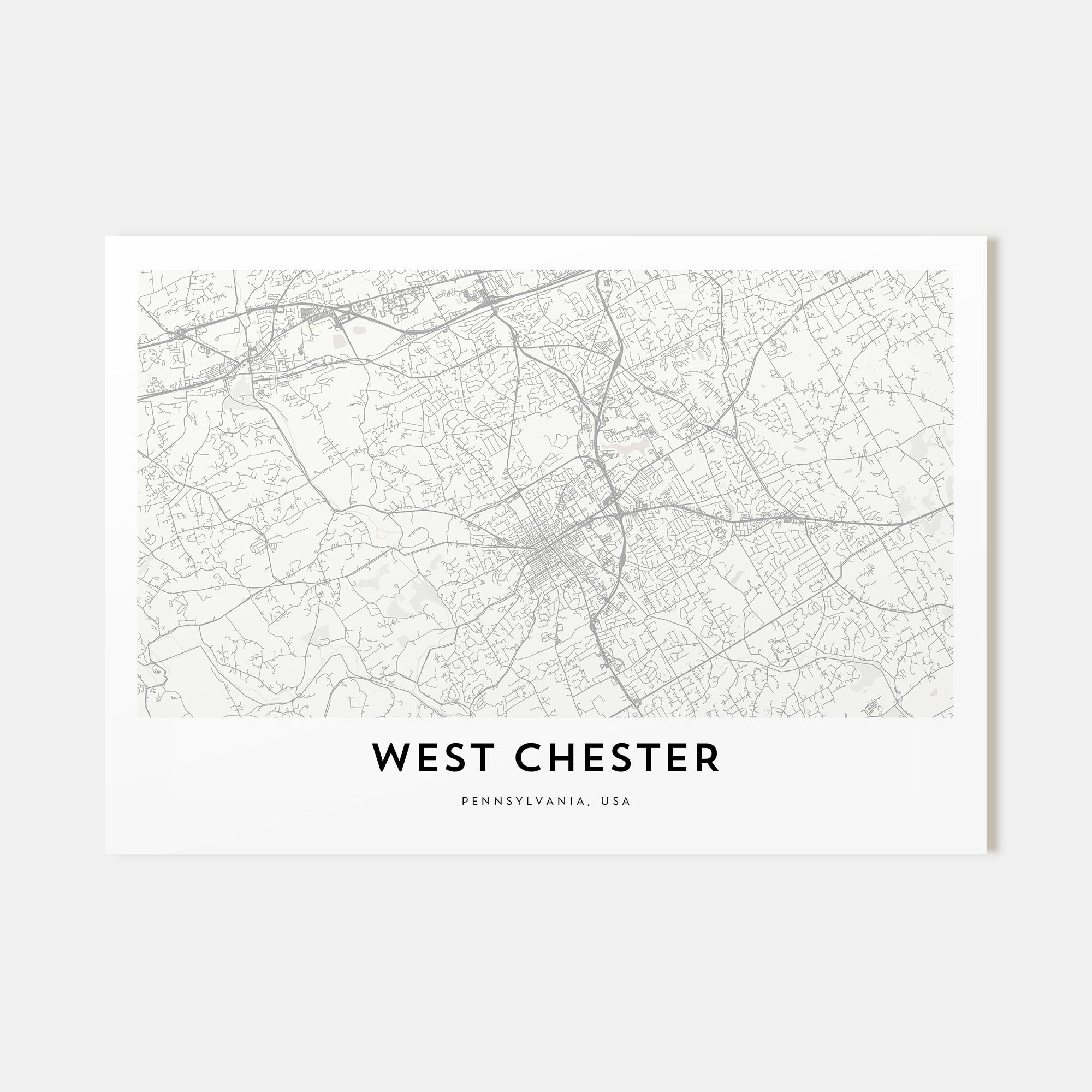 West Chester Map Landscape Poster
