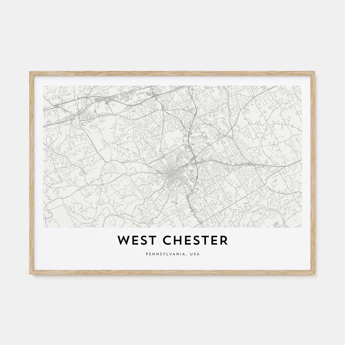 West Chester Map Landscape Poster