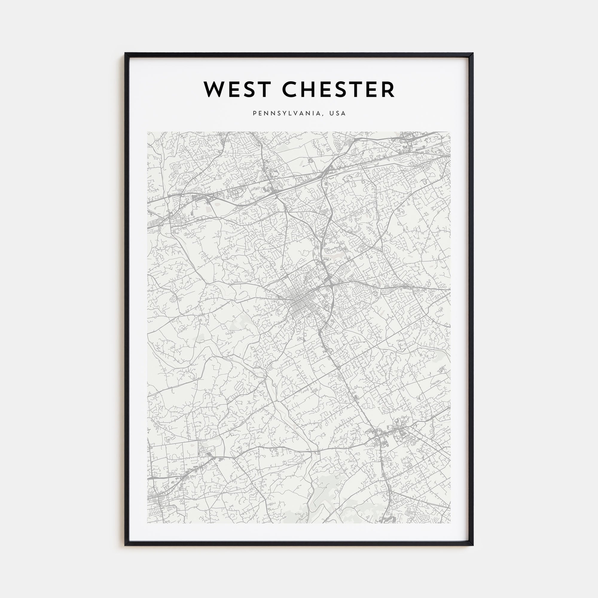 West Chester Map Portrait Poster