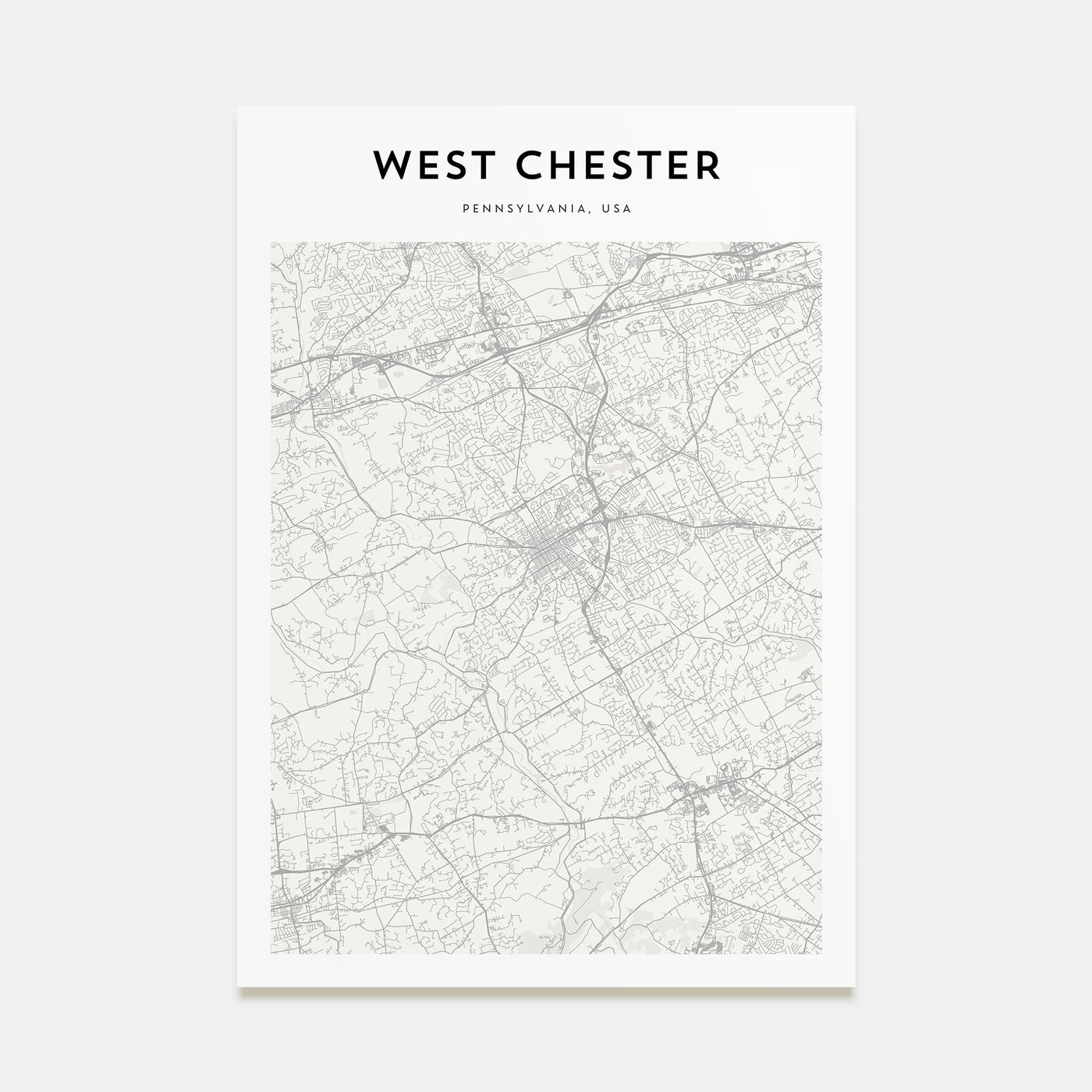 West Chester Map Portrait Poster