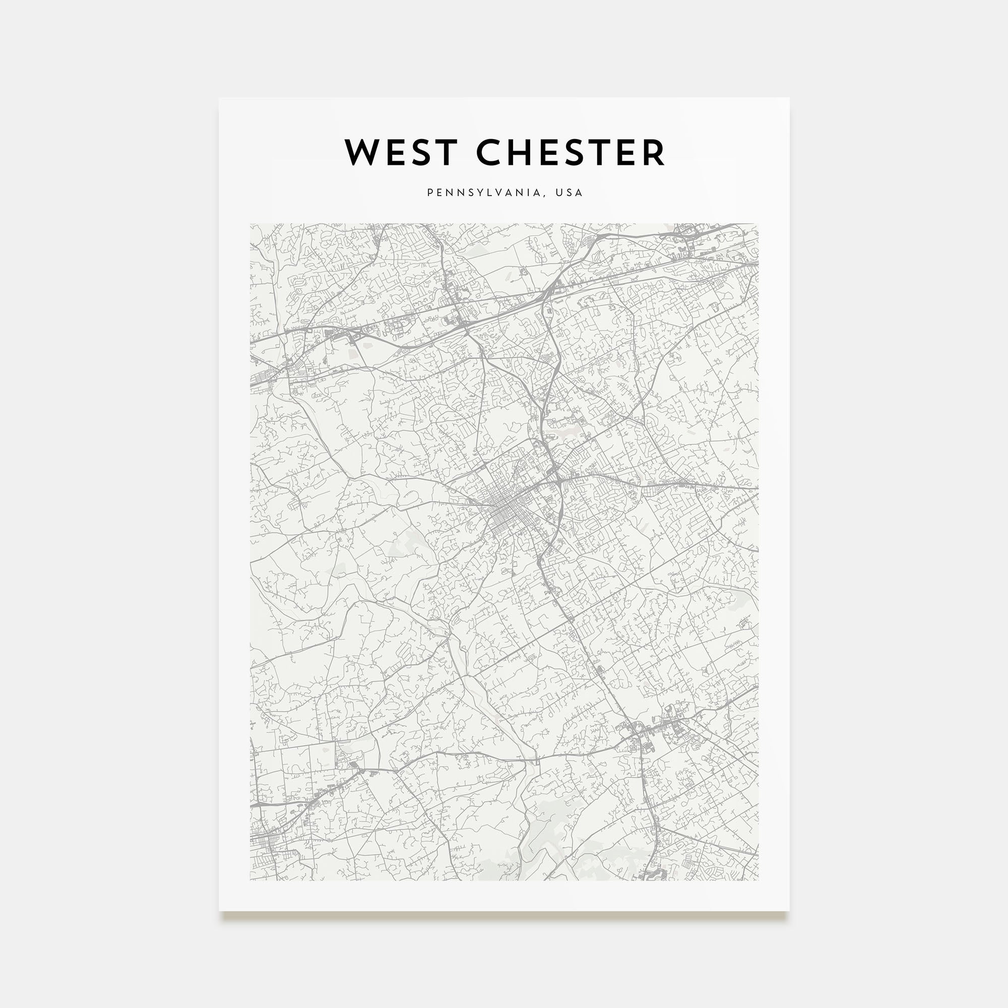 West Chester Map Portrait Poster