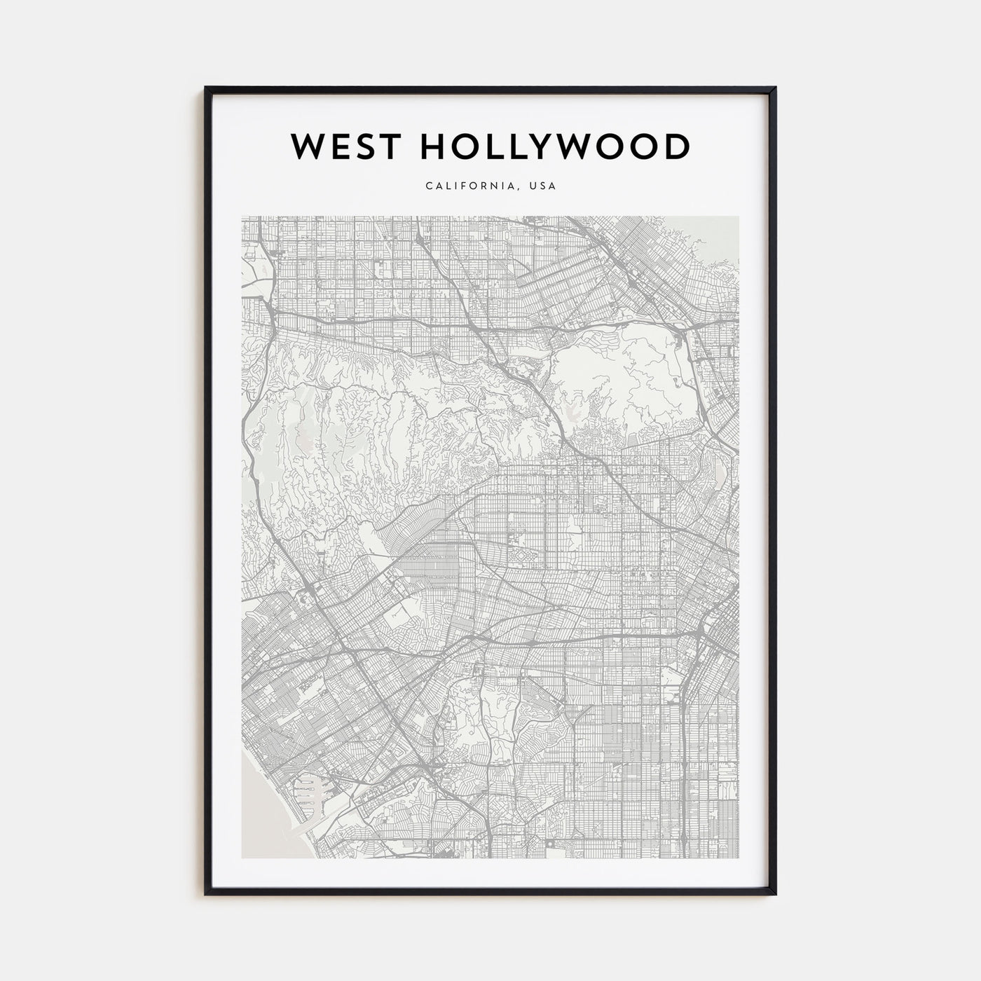 West Hollywood Map Portrait Poster