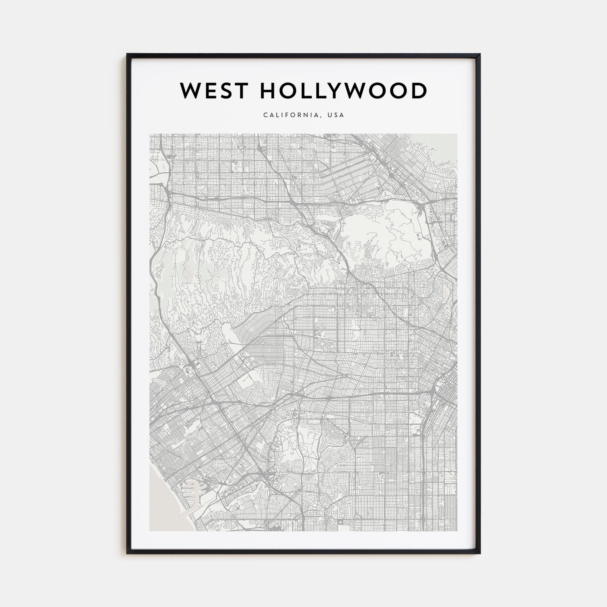 West Hollywood Map Portrait Poster
