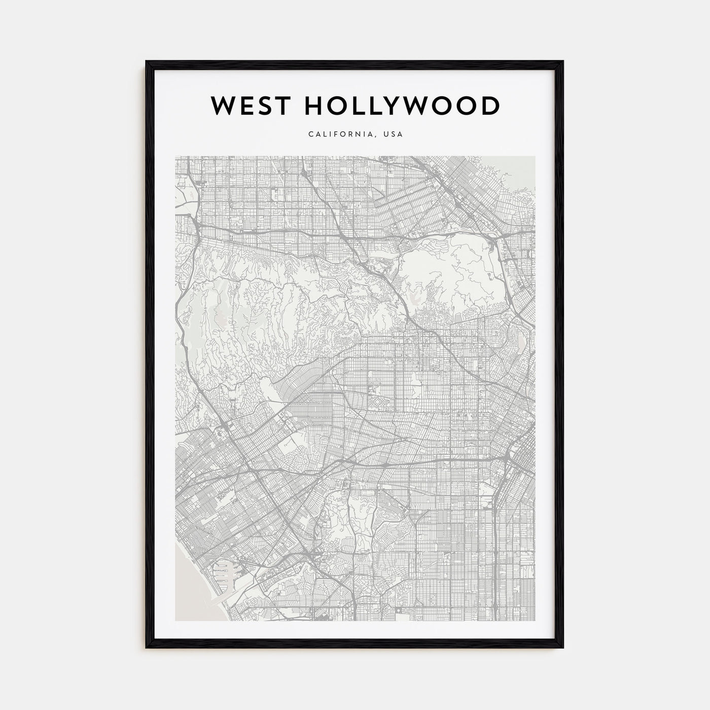 West Hollywood Map Portrait Poster