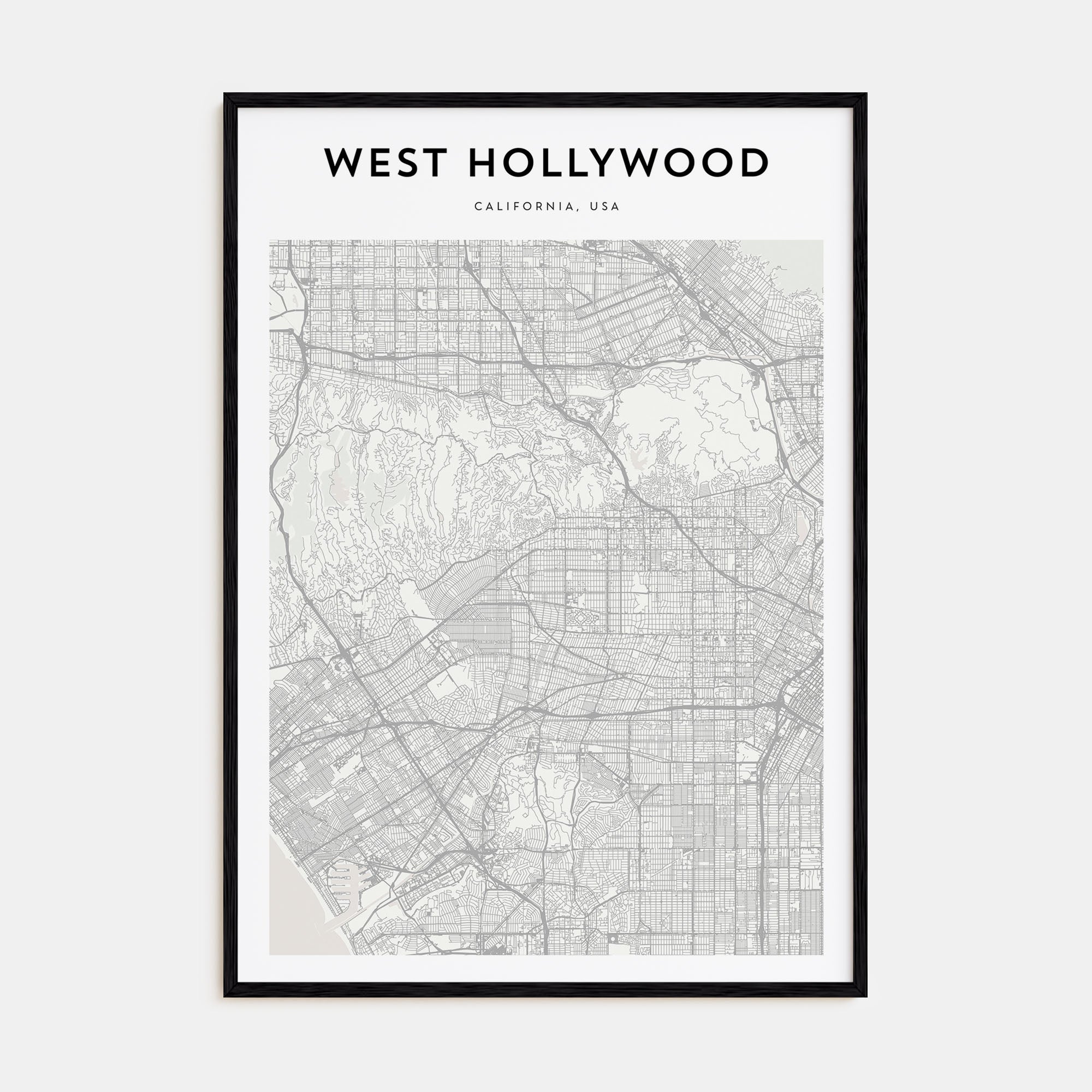 West Hollywood Map Portrait Poster