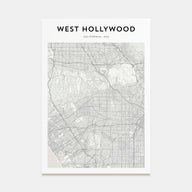 West Hollywood Map Portrait Poster