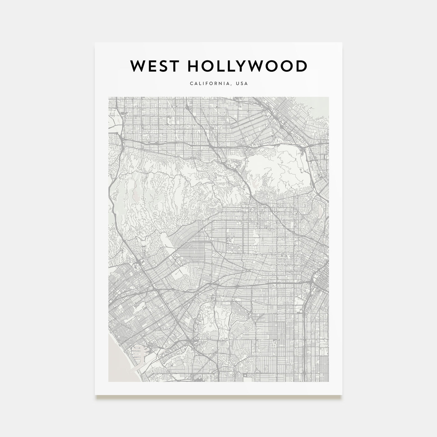 West Hollywood Map Portrait Poster