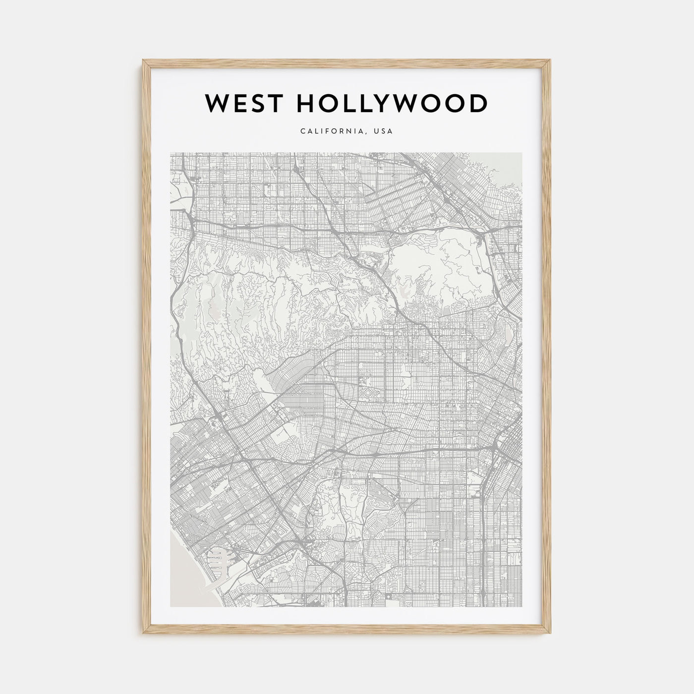 West Hollywood Map Portrait Poster