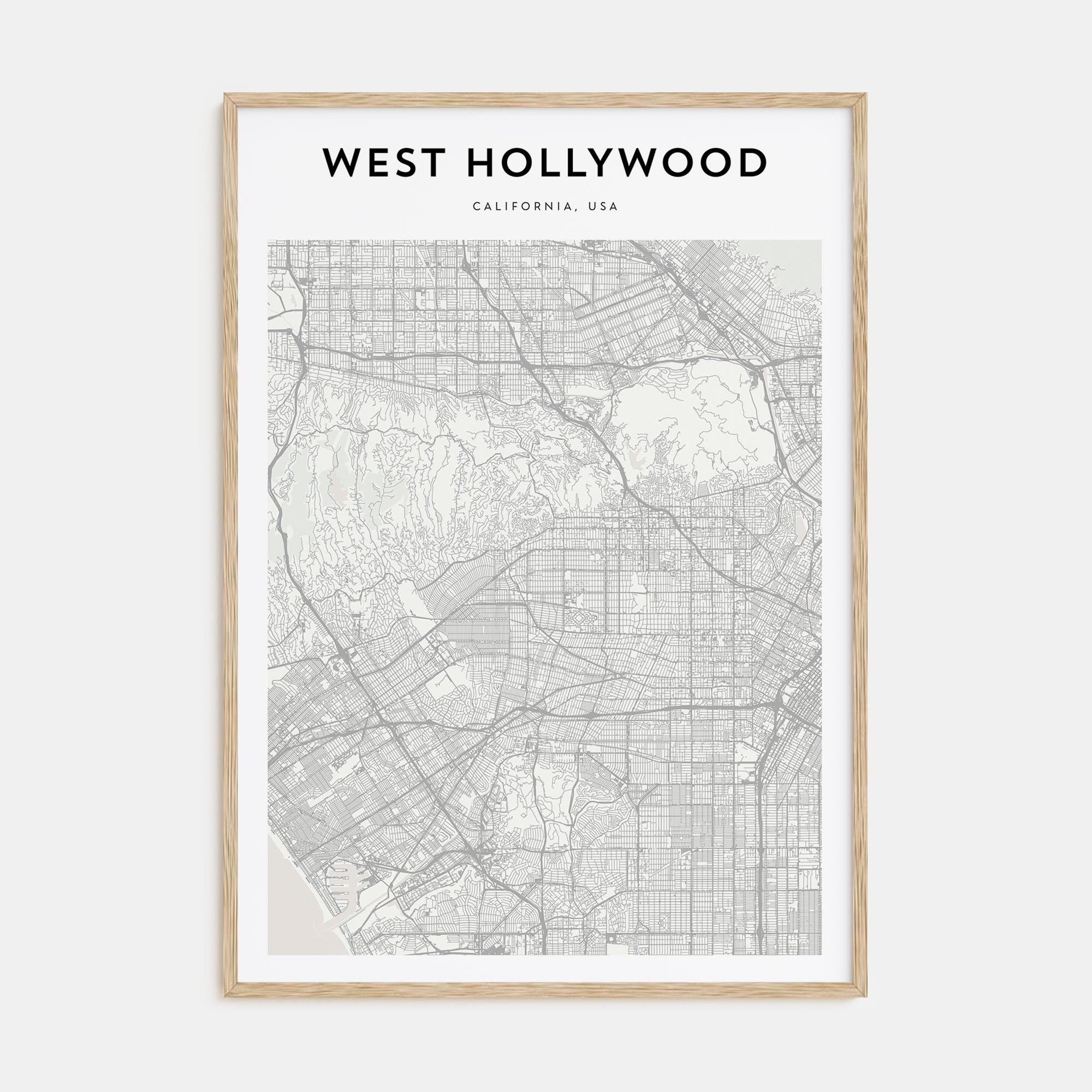 West Hollywood Map Portrait Poster