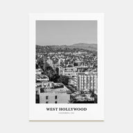 West Hollywood Portrait B&W Poster