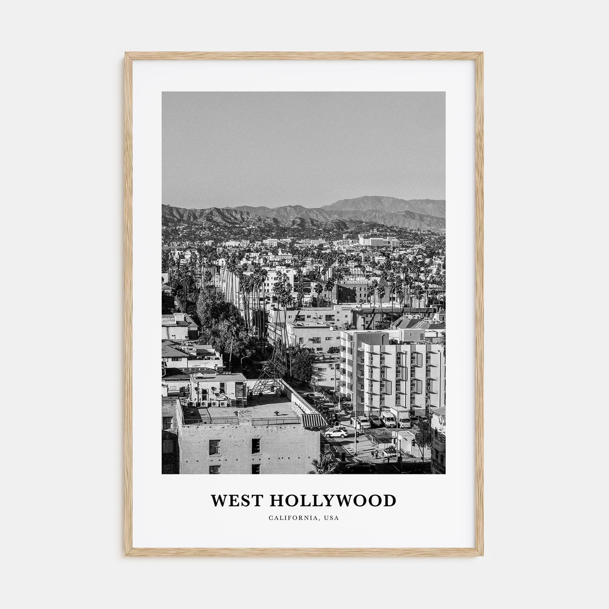 West Hollywood Portrait B&W Poster