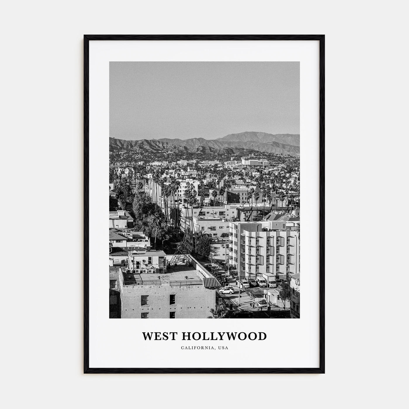 West Hollywood Portrait B&W Poster