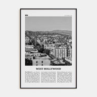 West Hollywood Travel B&W Poster