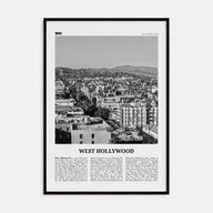 West Hollywood Travel B&W Poster