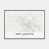 West Lafayette Map Landscape Poster