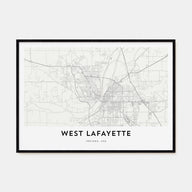 West Lafayette Map Landscape Poster