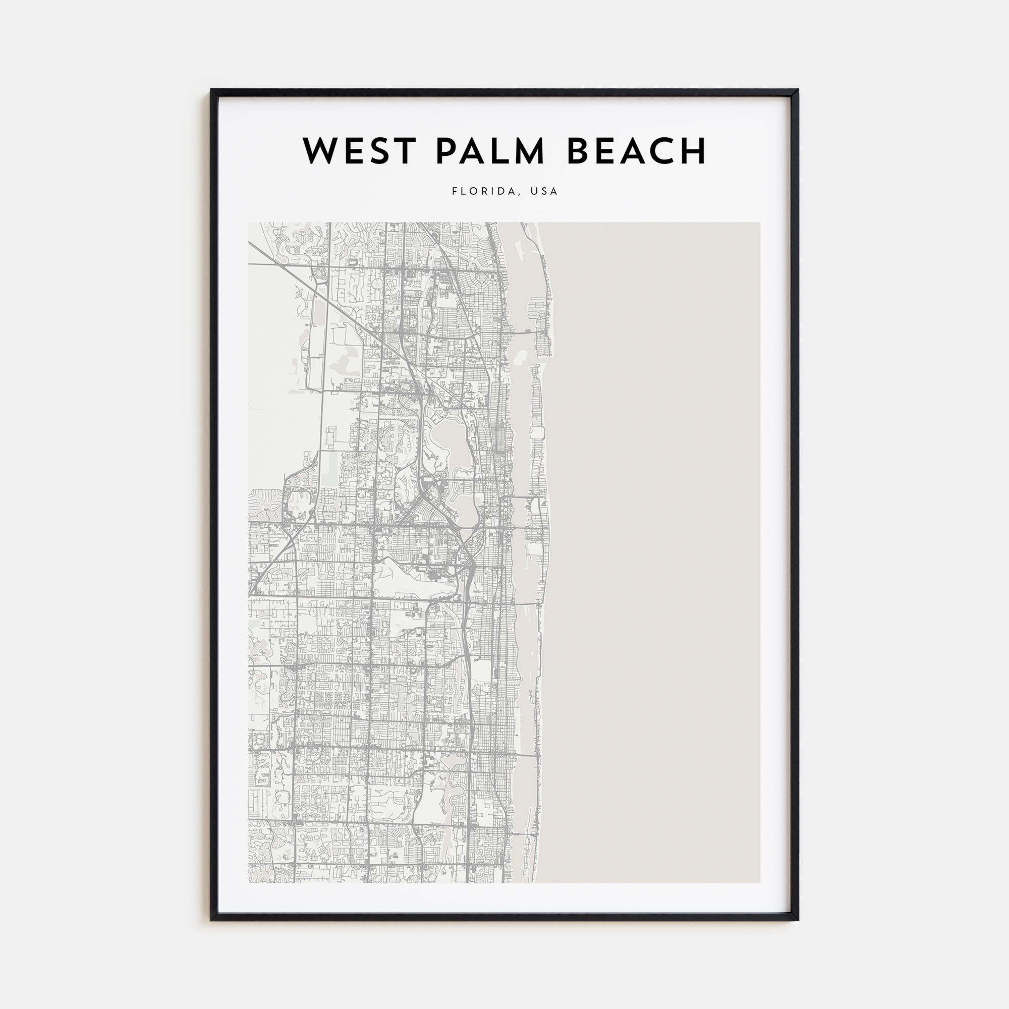 West Palm Beach Map Portrait Poster