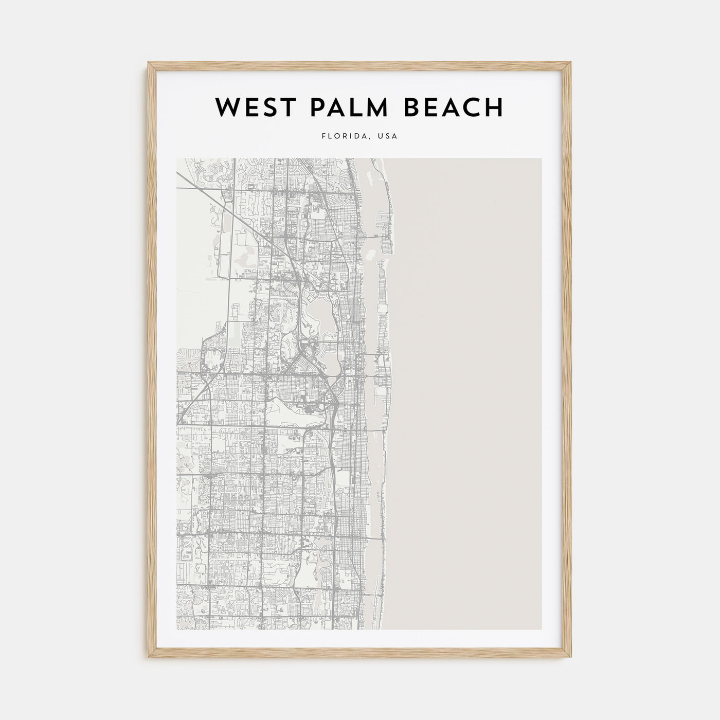 West Palm Beach Map Portrait Poster