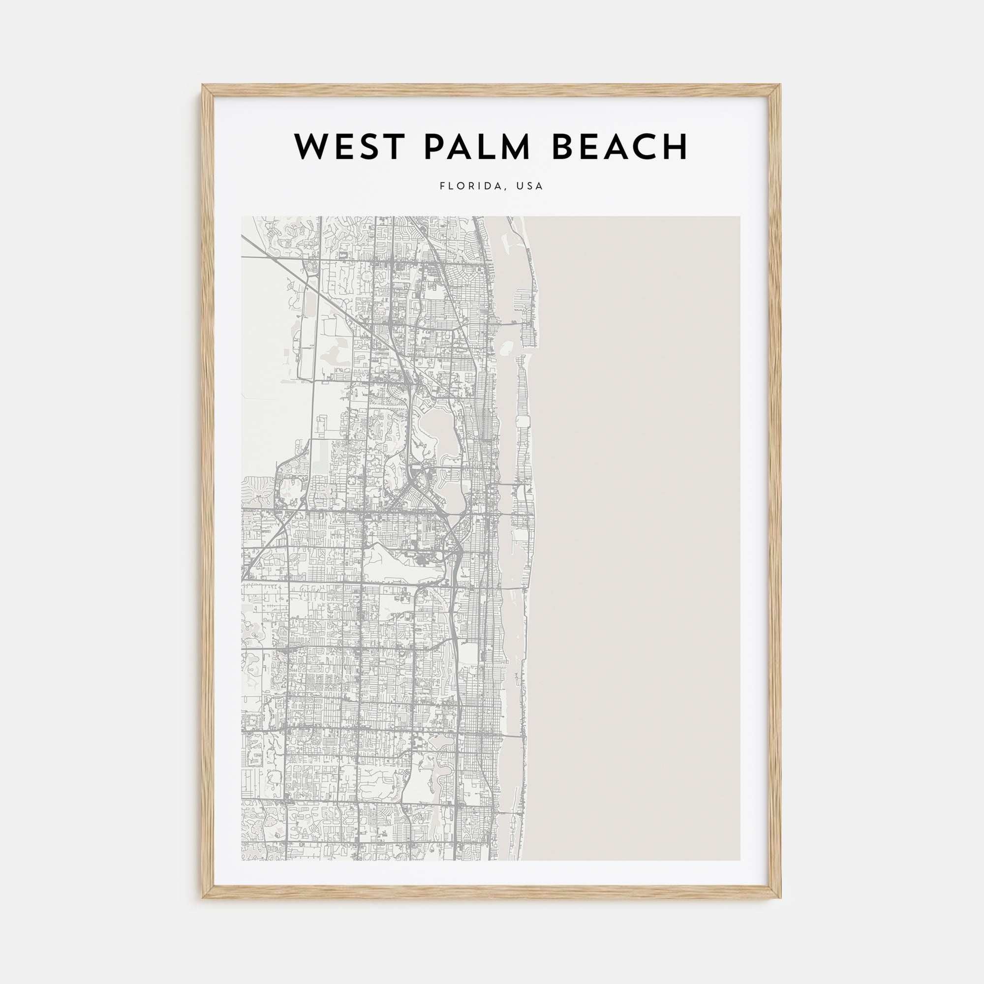 West Palm Beach Map Portrait Poster