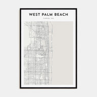 West Palm Beach Map Portrait Poster