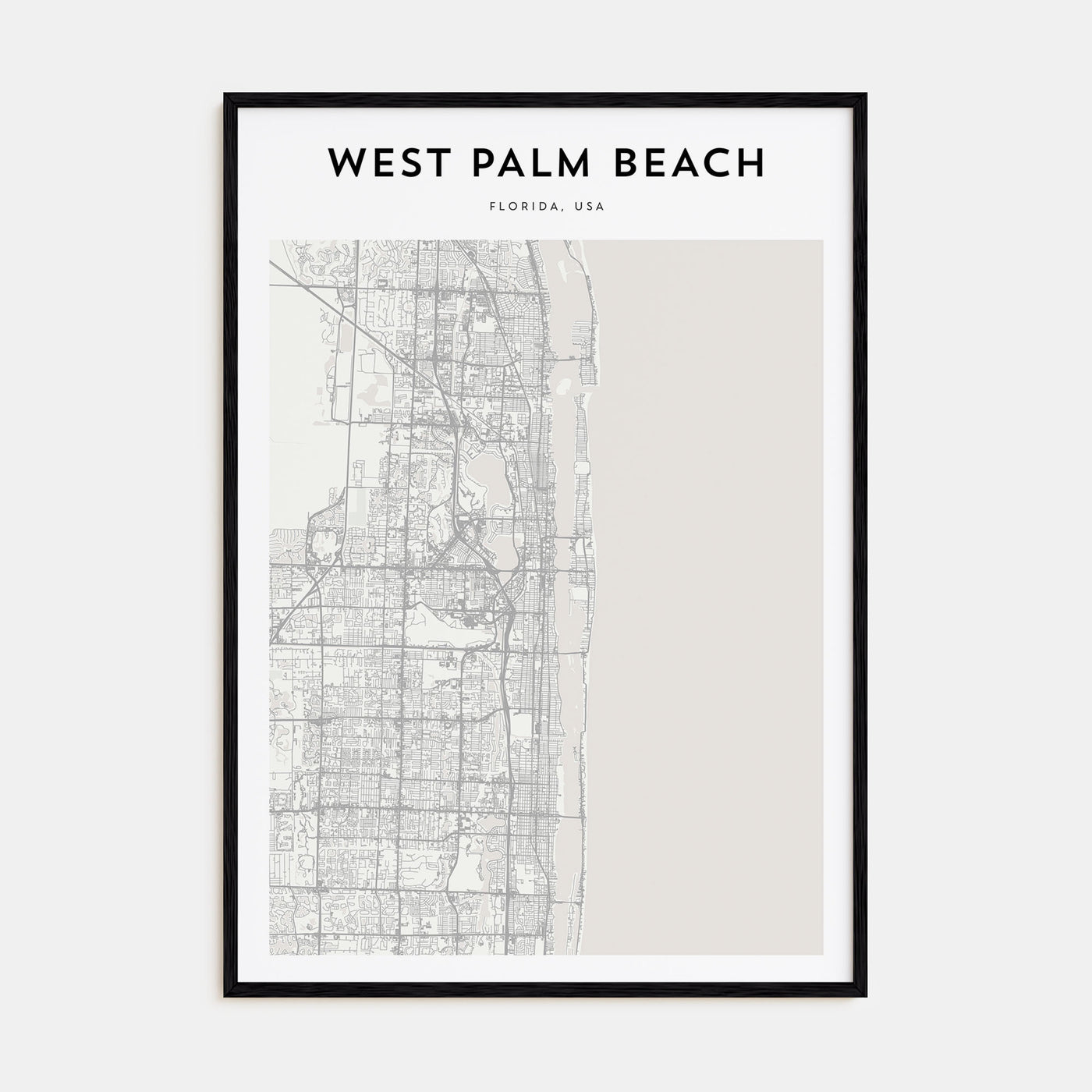 West Palm Beach Map Portrait Poster