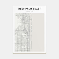 West Palm Beach Map Portrait Poster