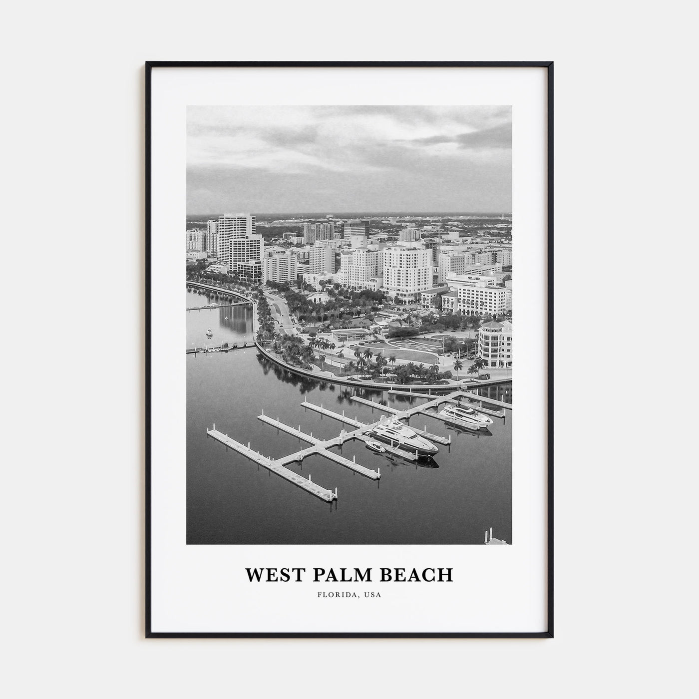 West Palm Beach Portrait B&W No 1 Poster