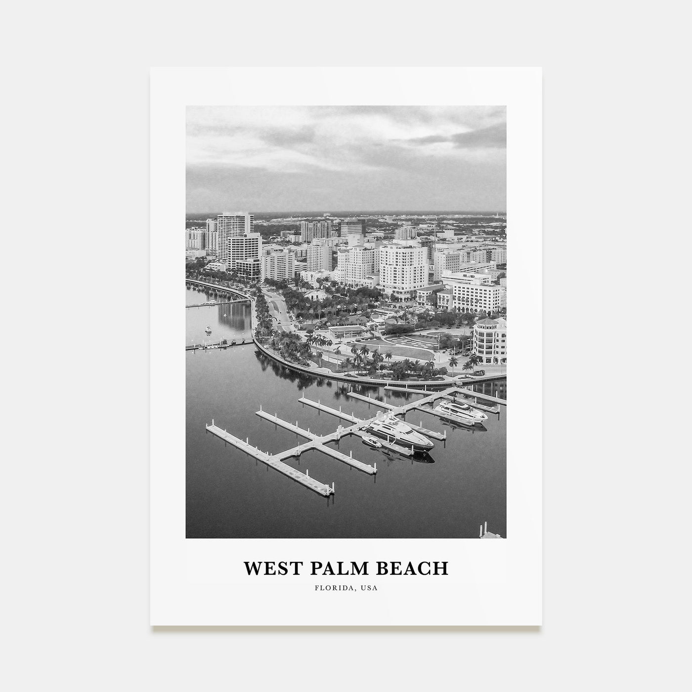 West Palm Beach Portrait B&W No 1 Poster