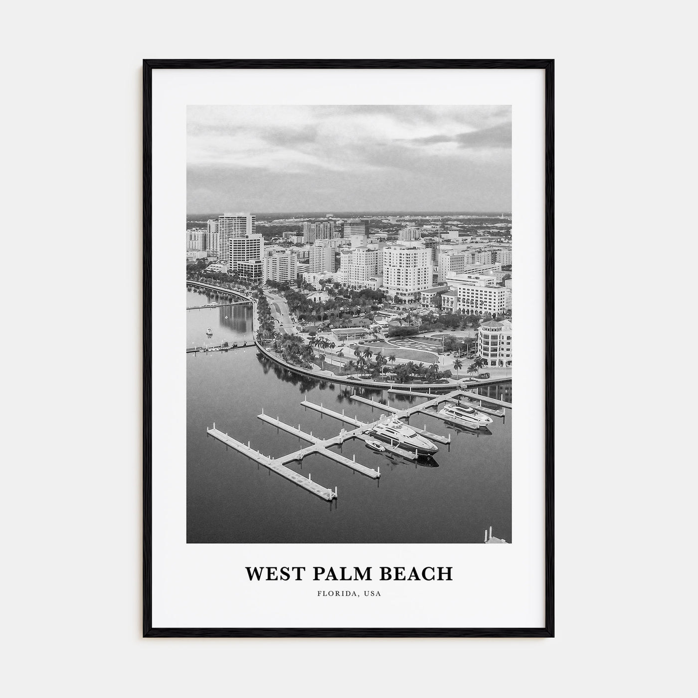 West Palm Beach Portrait B&W No 1 Poster