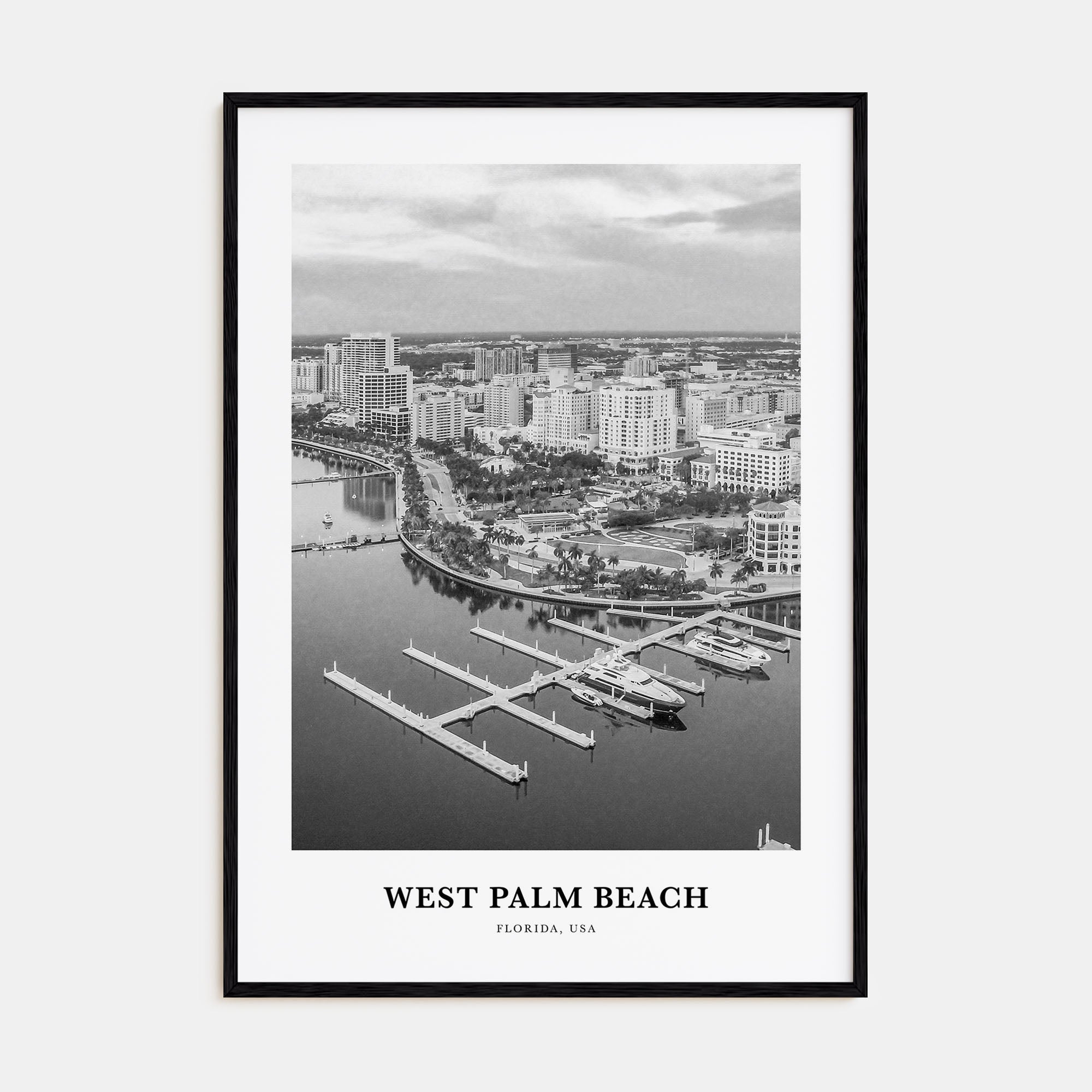 West Palm Beach Portrait B&W No 1 Poster