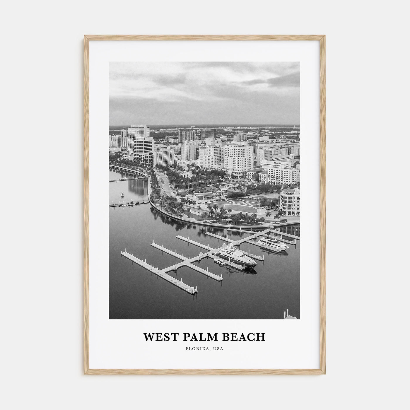 West Palm Beach Portrait B&W No 1 Poster