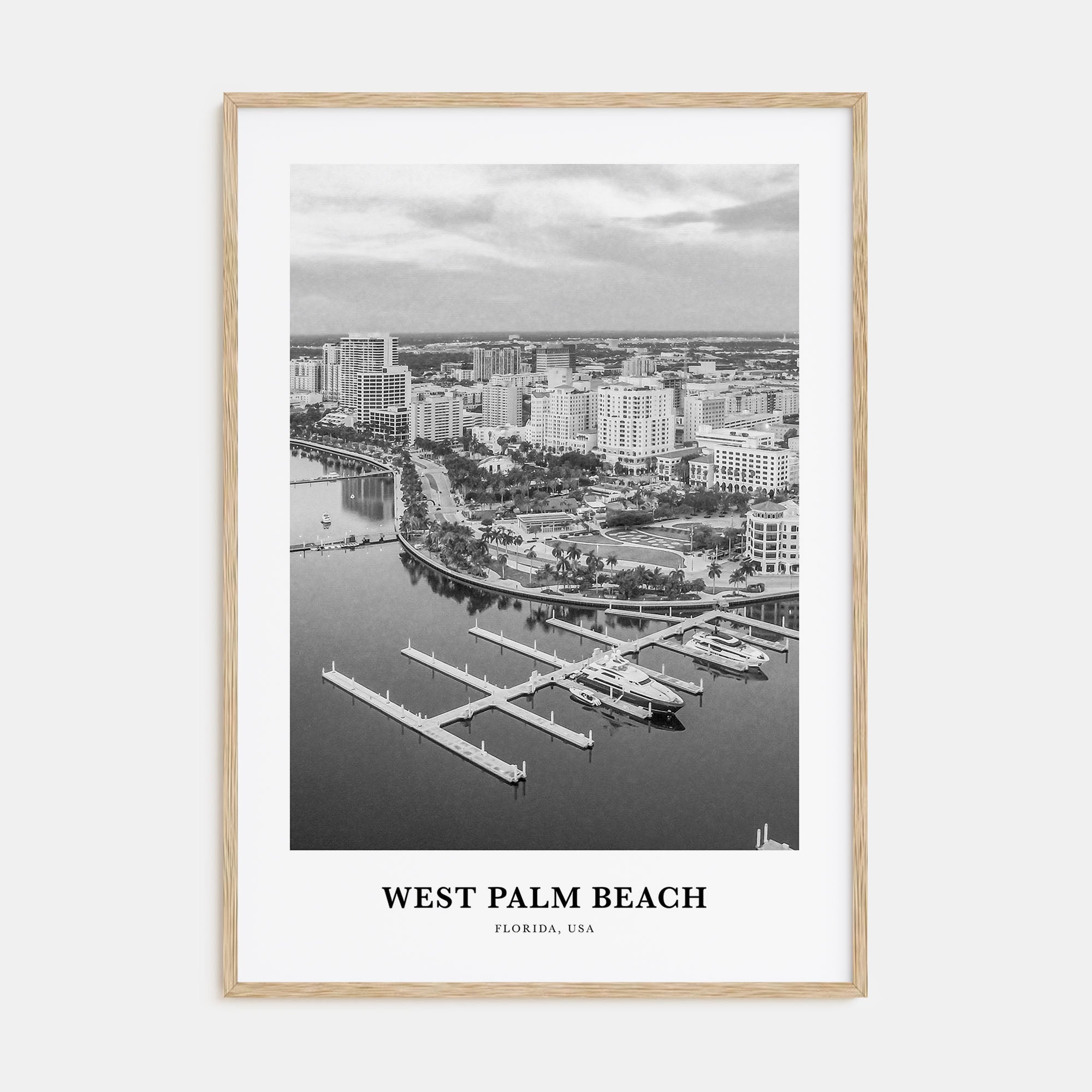 West Palm Beach Portrait B&W No 1 Poster