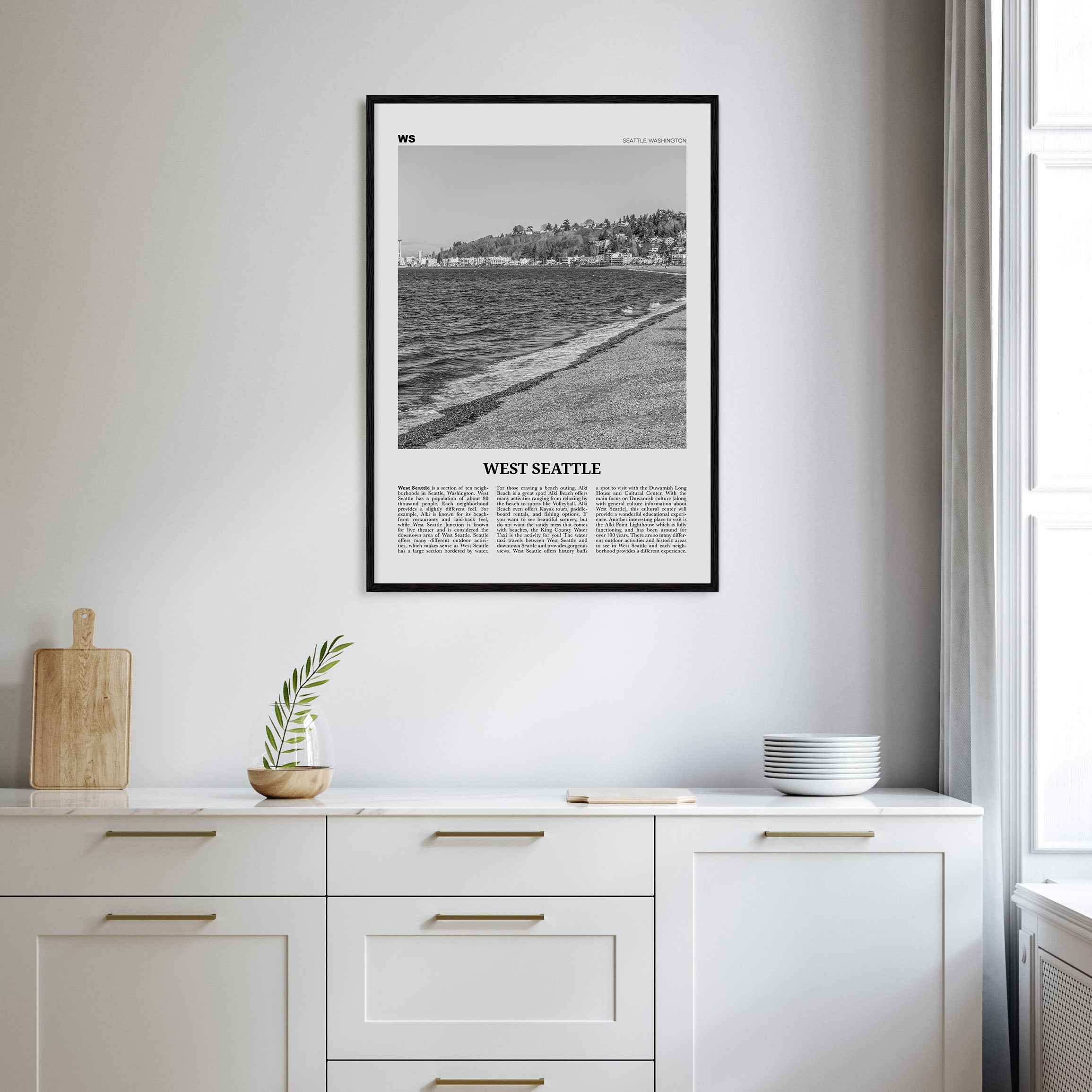 West Seattle Travel B&W Poster