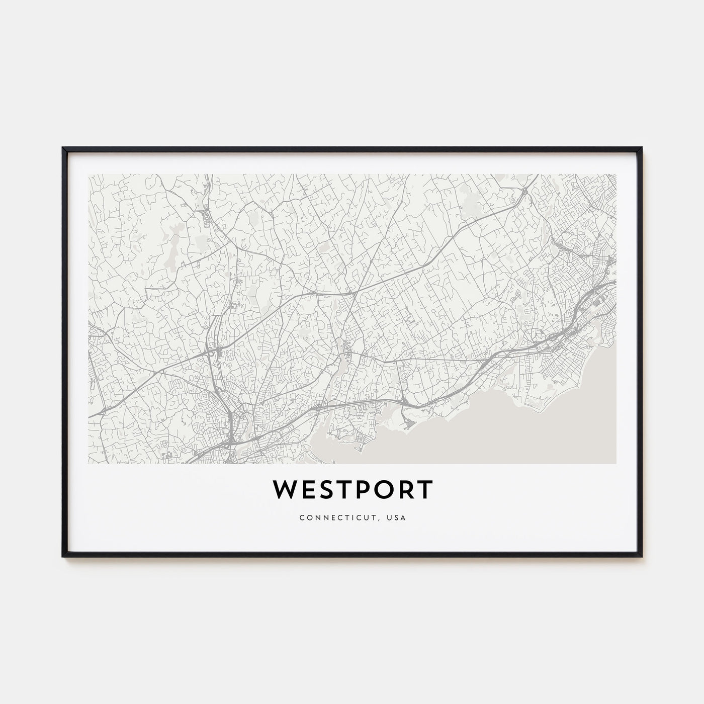 Westport, Connecticut Map Landscape Poster