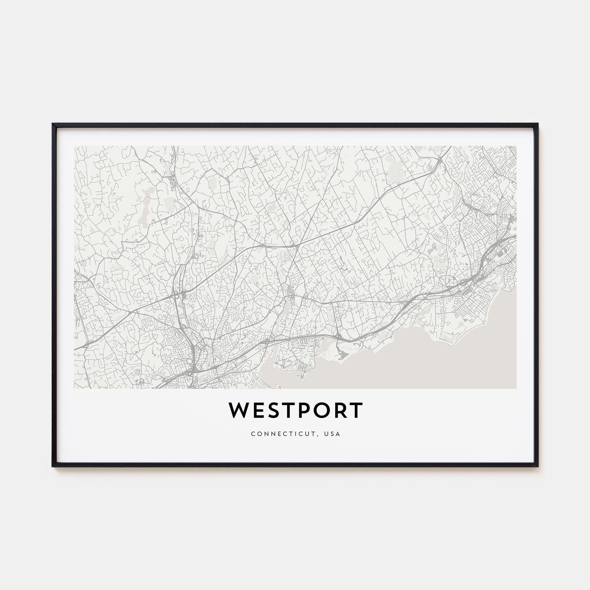 Westport, Connecticut Map Landscape Poster