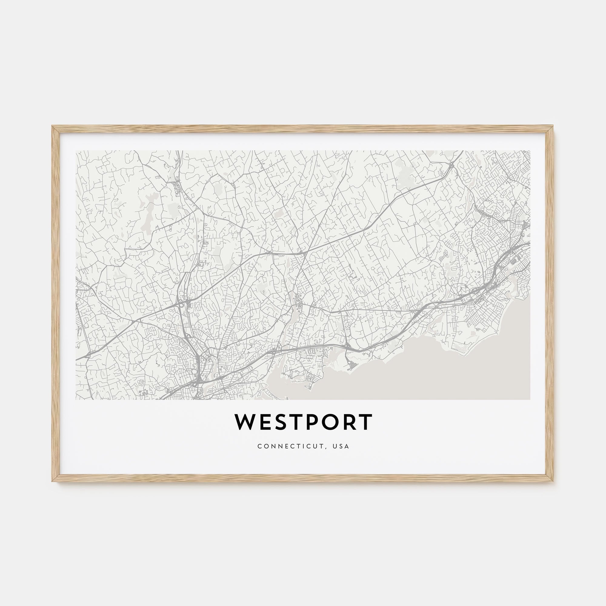 Westport, Connecticut Map Landscape Poster