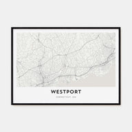 Westport, Connecticut Map Landscape Poster