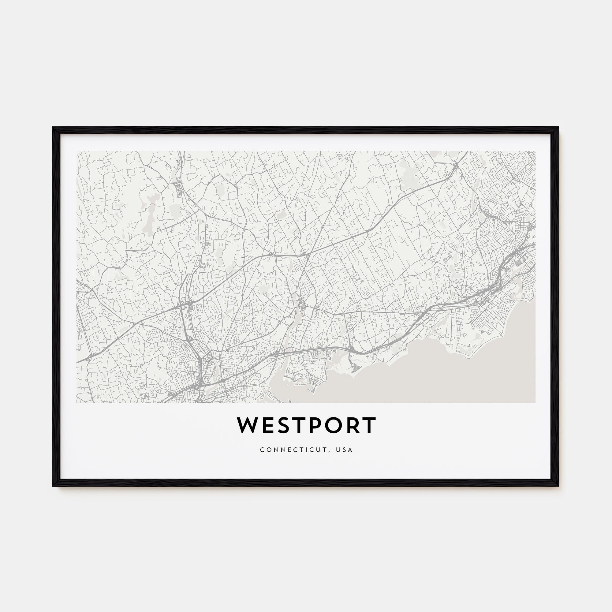 Westport, Connecticut Map Landscape Poster