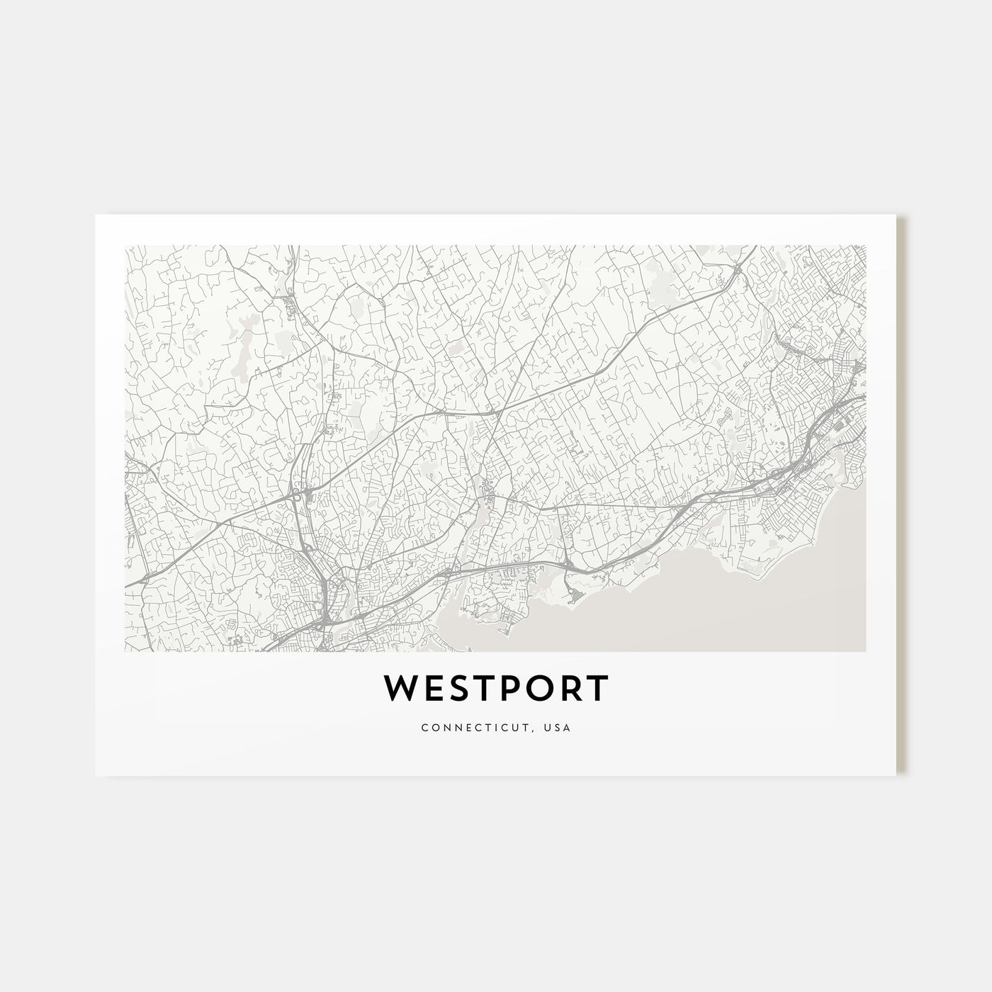 Westport, Connecticut Map Landscape Poster