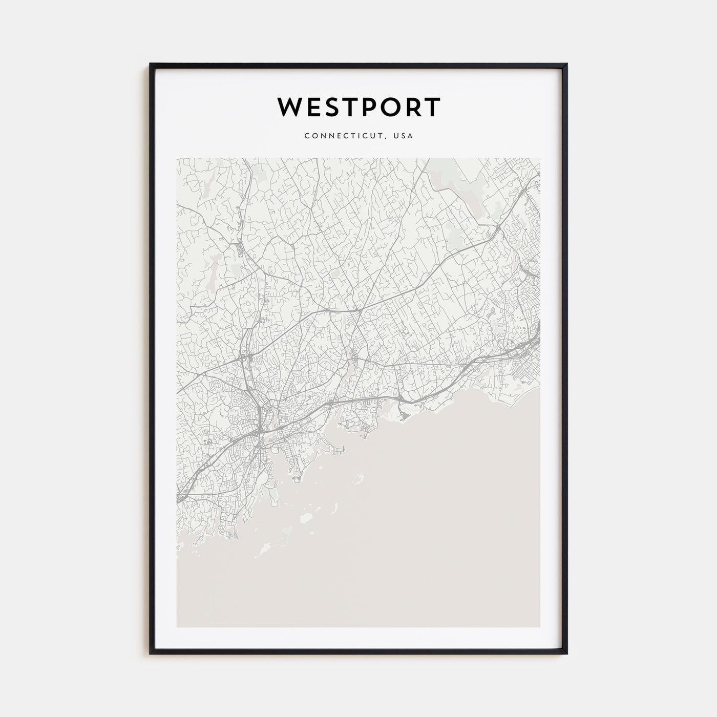 Westport, Connecticut Map Portrait Poster