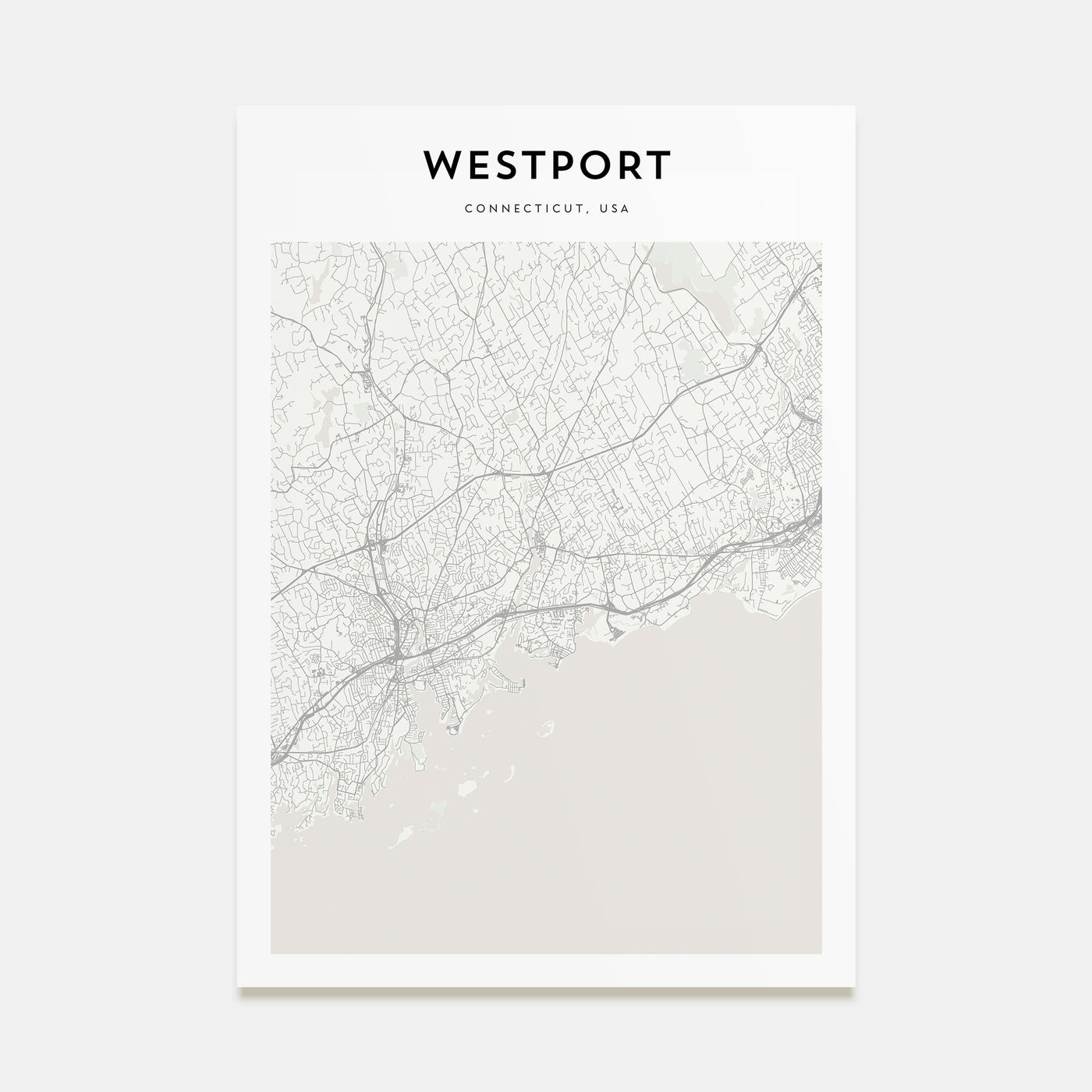 Westport, Connecticut Map Portrait Poster